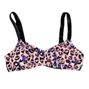 The Bikini Lab Leopard Print Swim Top Sz L